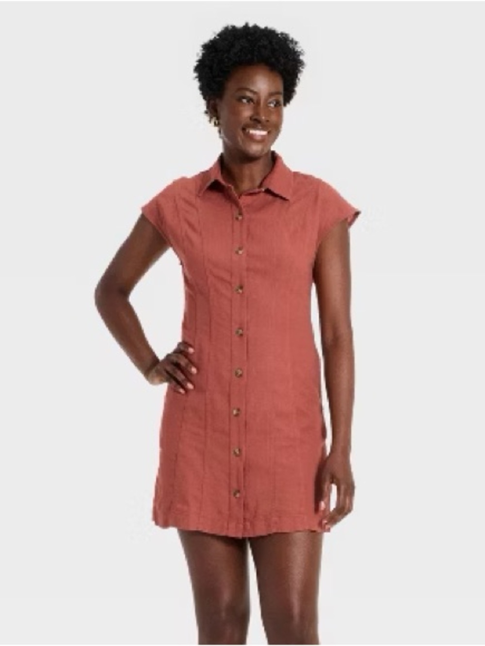✨Universal Thread Linen Blend Short Sleeve Shirtdress✨